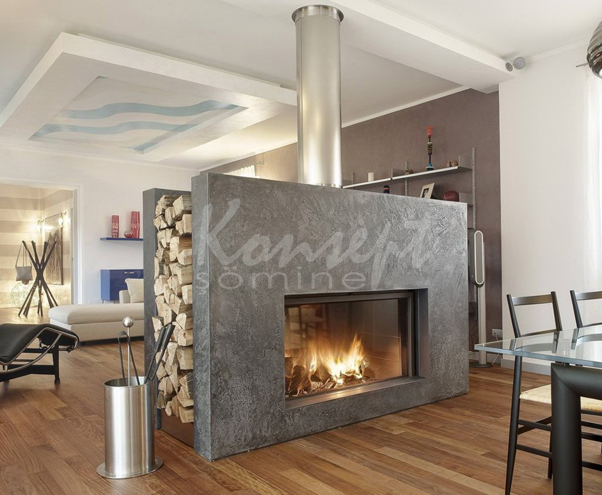 Double Sided Fireplace 01