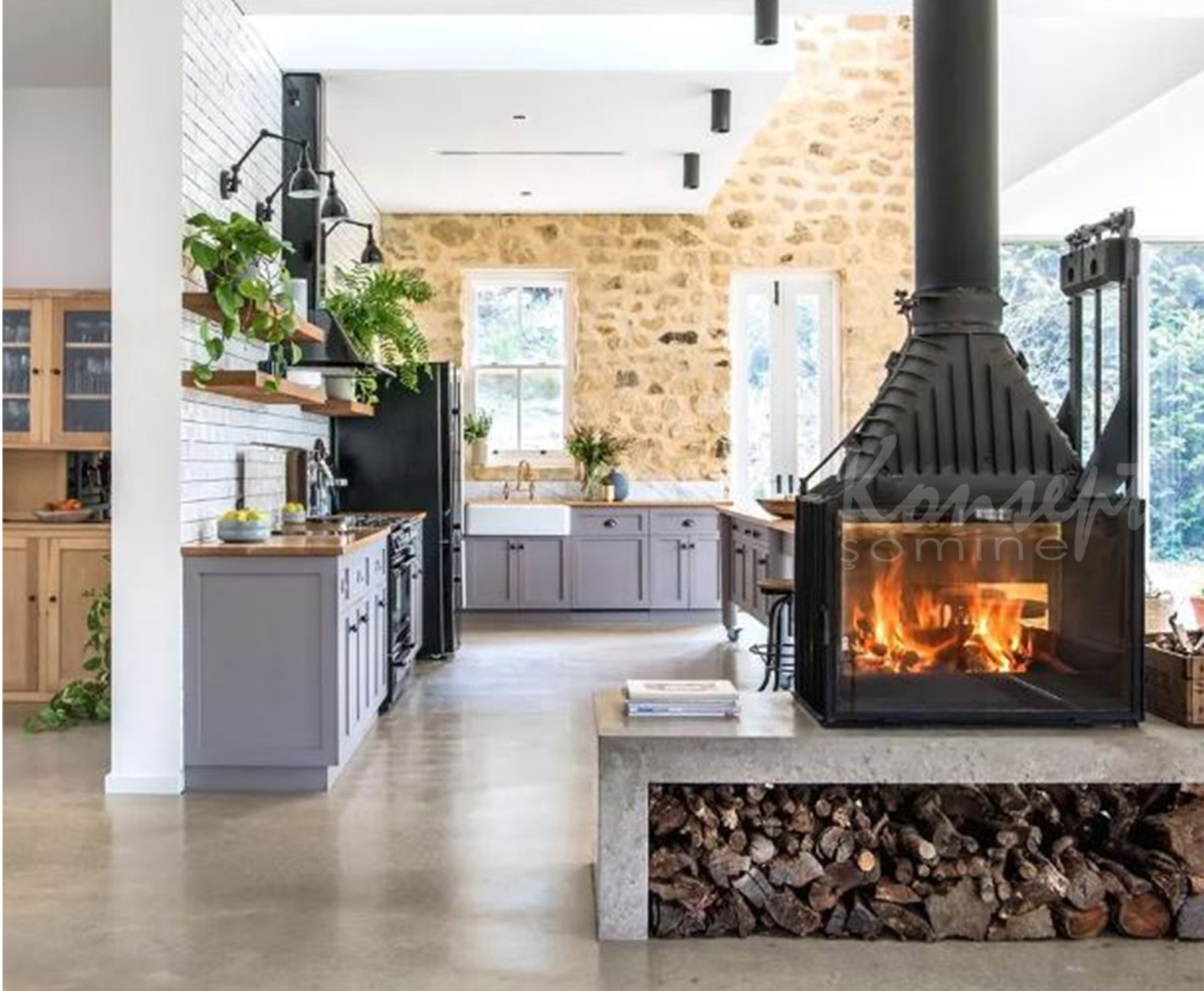 Double Sided Fireplace 04