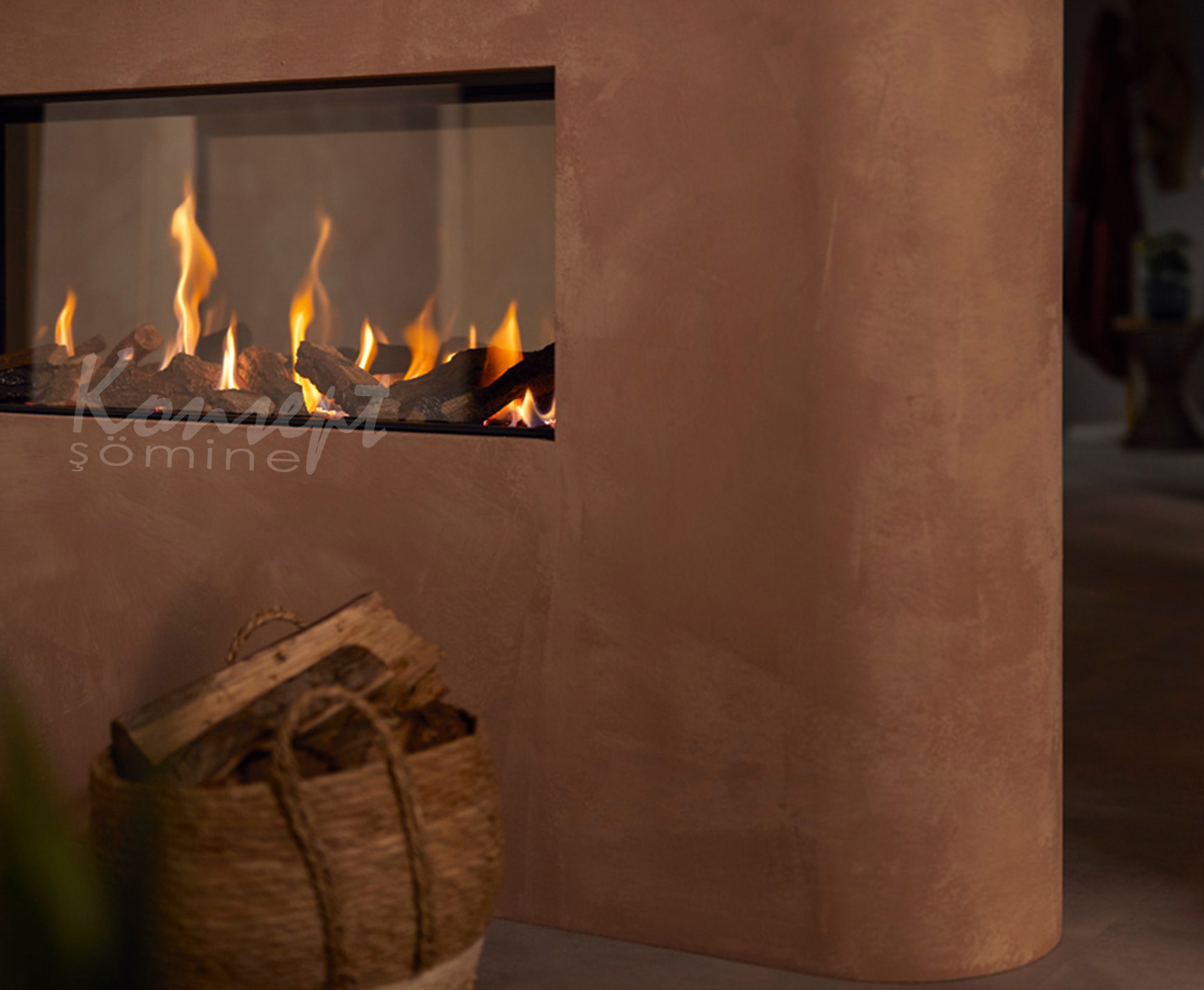 Doğalgazlı Çift Taraflı şömine 07