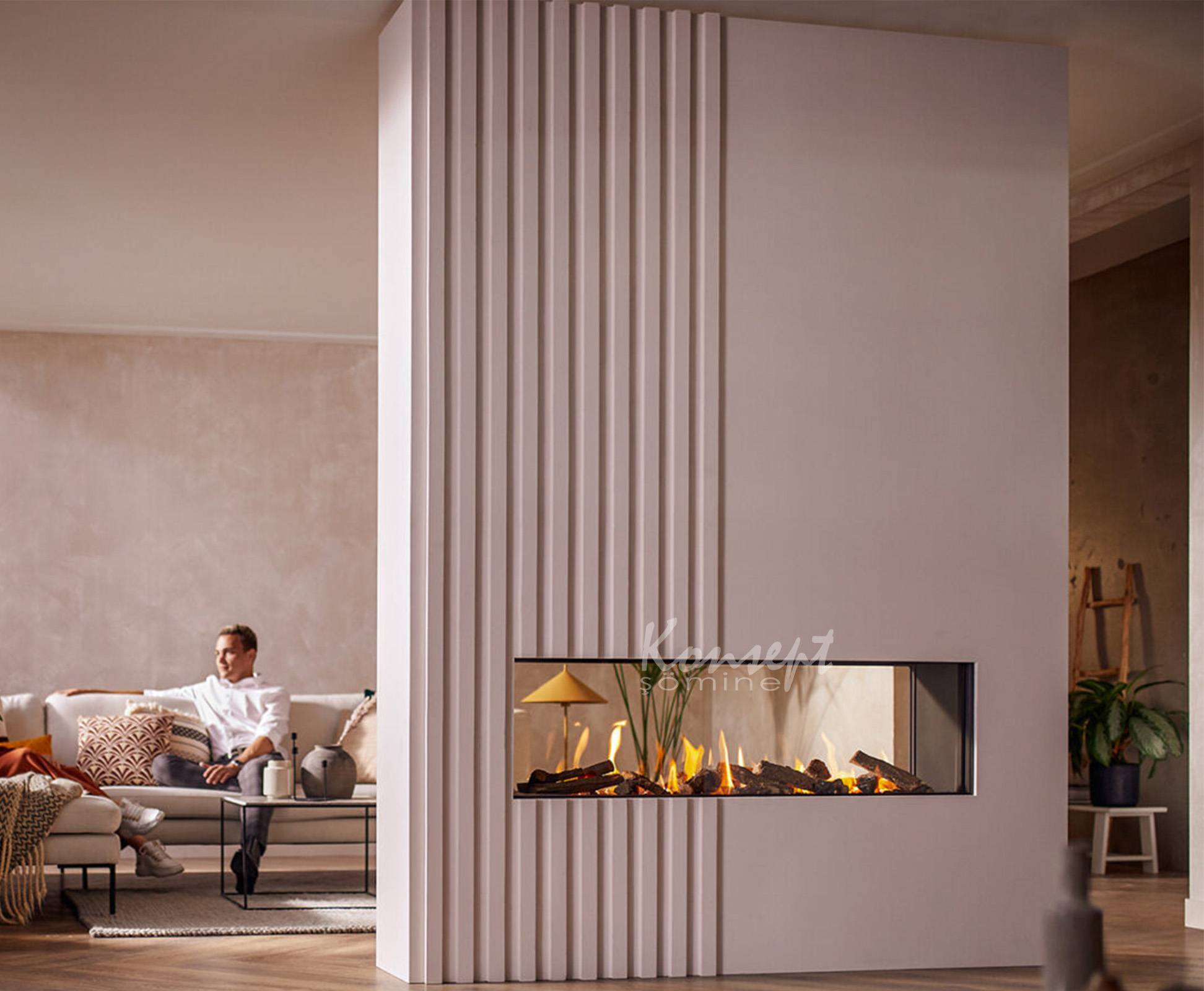 Doğalgazlı Çift Taraflı şömine 08