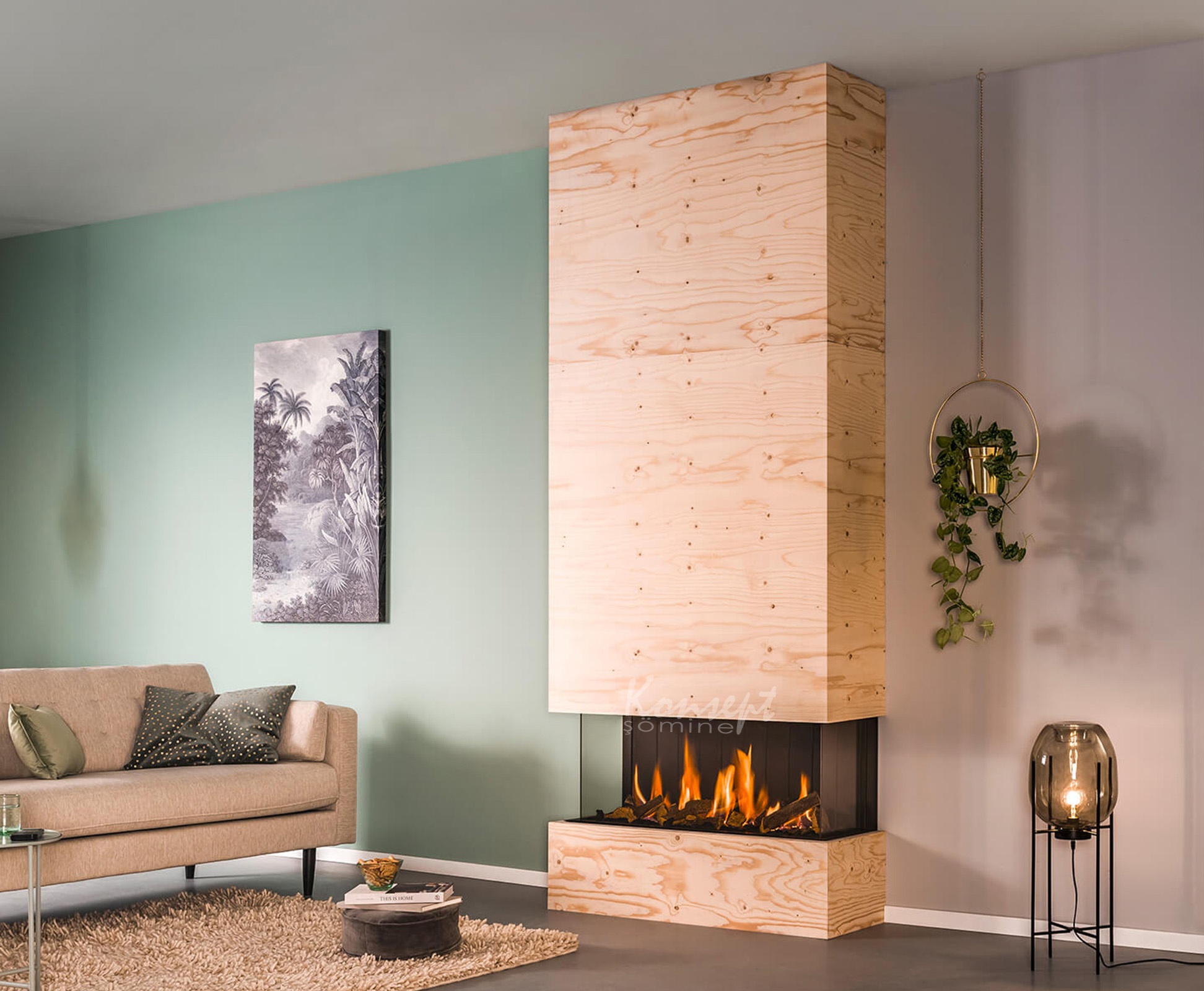 Natural gas U Type fireplace 08