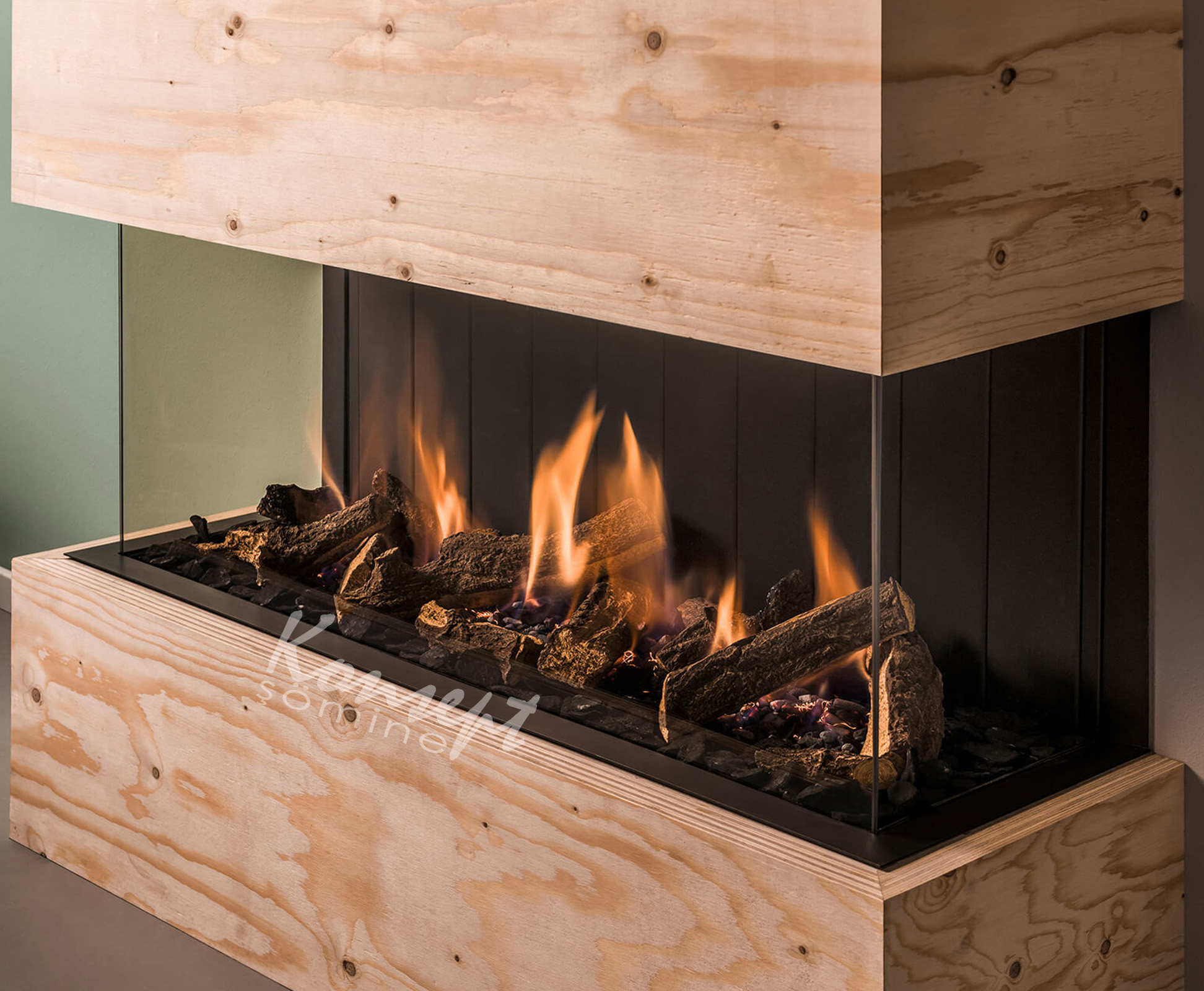 Natural gas U Type fireplace 08