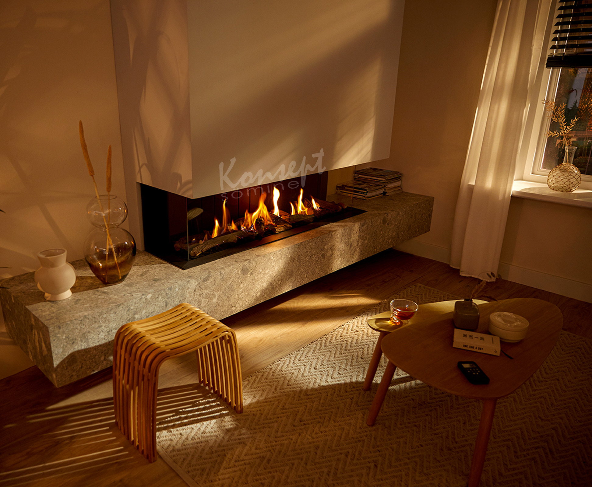 Natural gas U Type fireplace 09