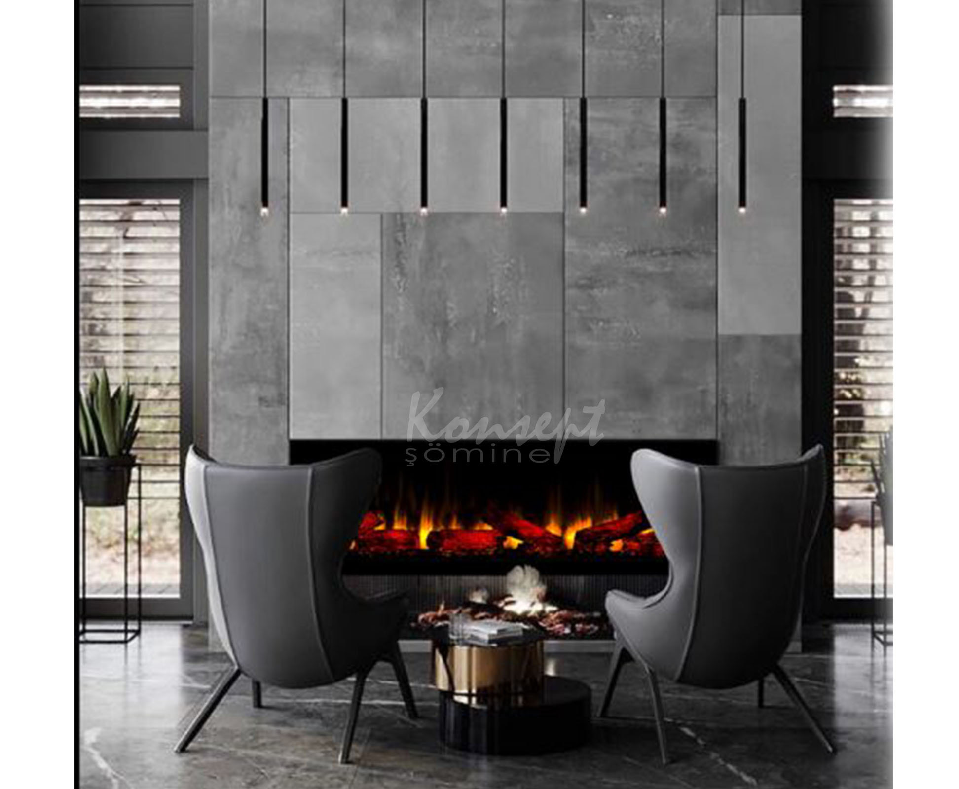 Plasma electric fireplace 09