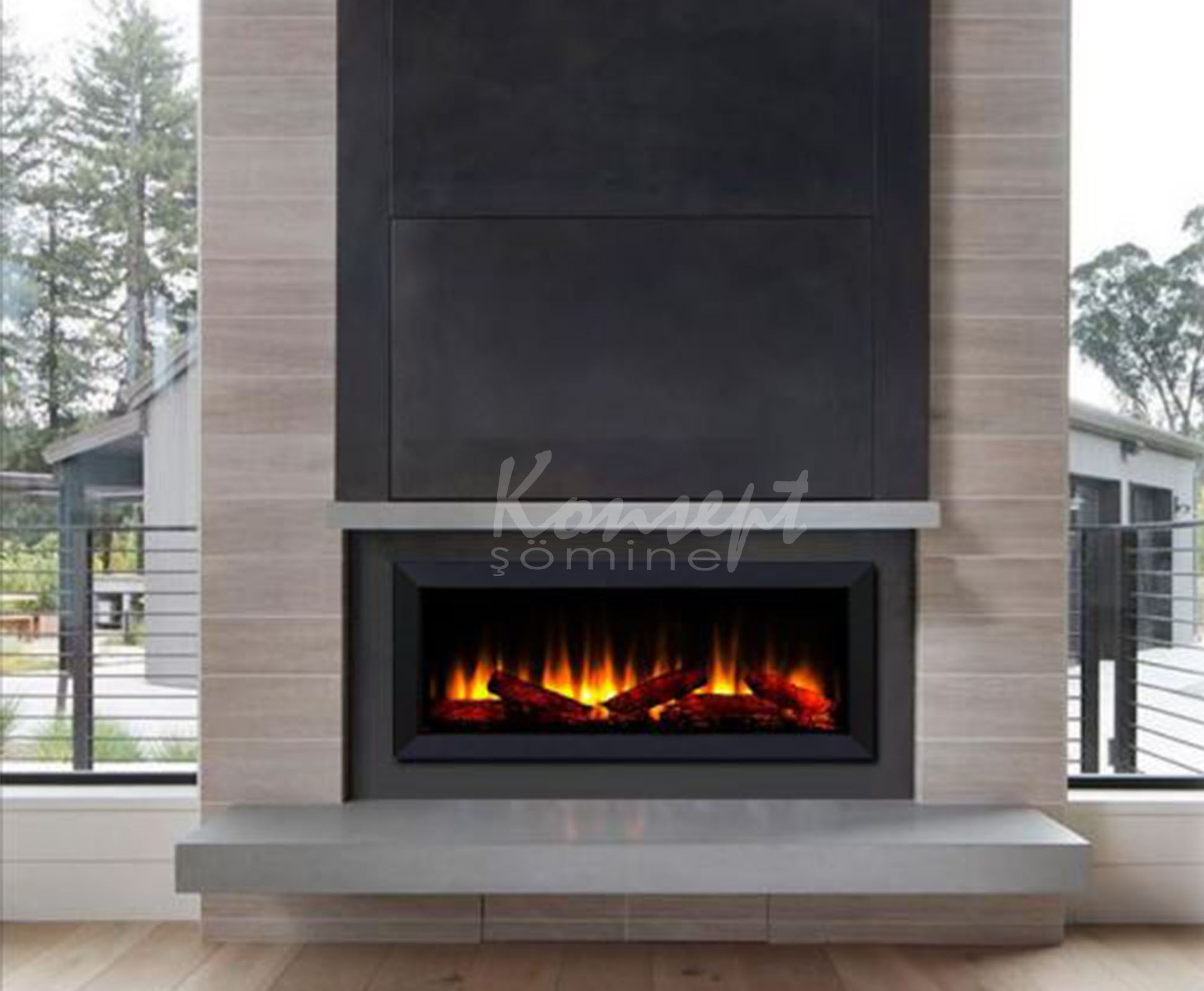 Plasma electric fireplace 14