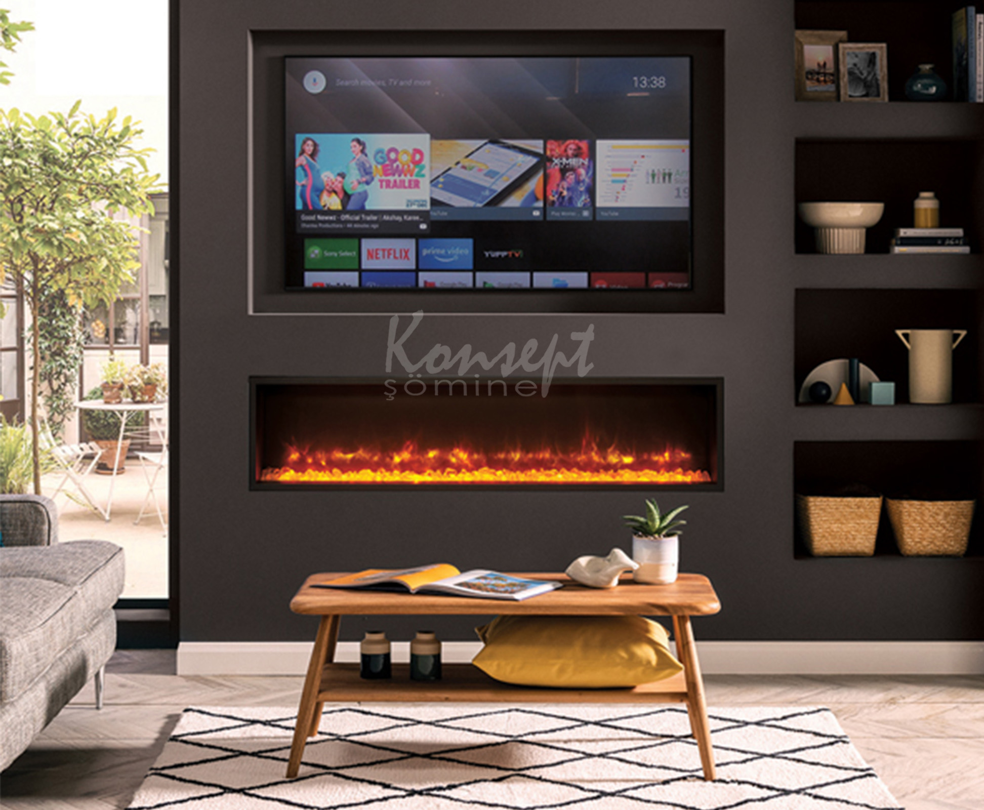 Plasma electric fireplace 21