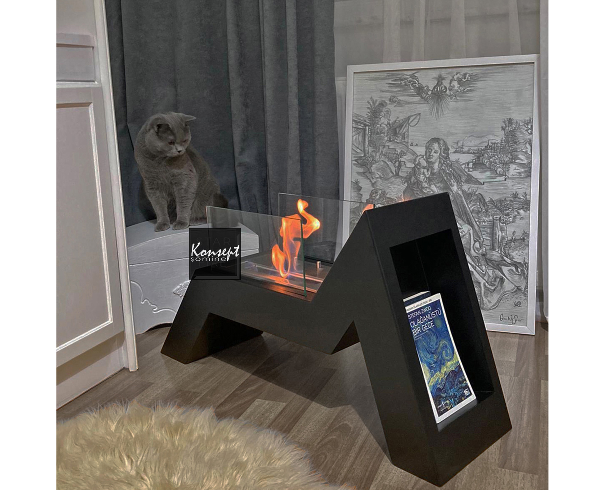 Portable ethanol fireplace 05