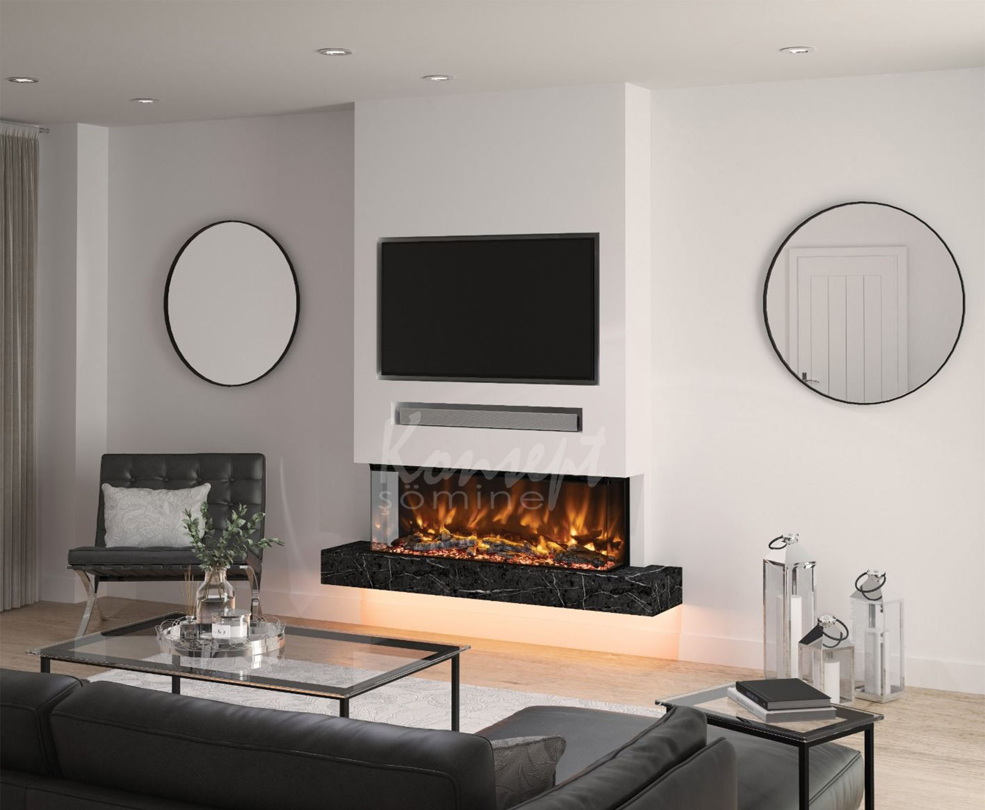 U Type Electric Fireplace 02