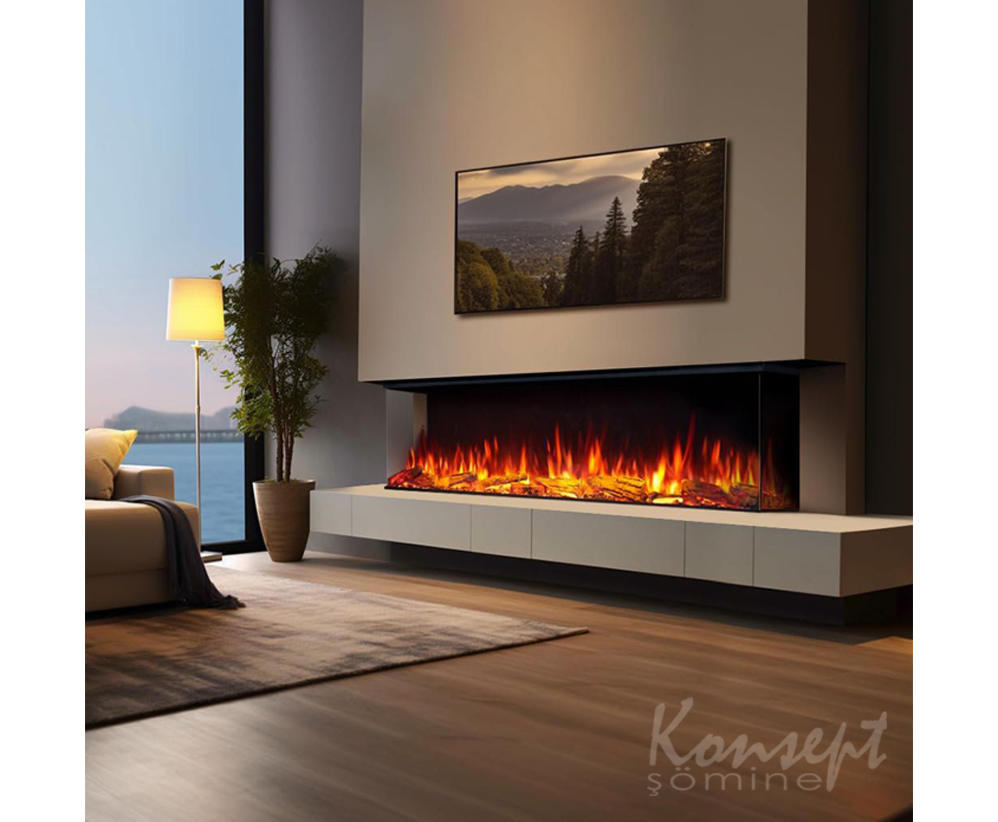 U Tipi Elektrikli Şömine 15